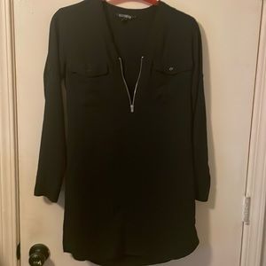 Black, size XS, Express half zip dress